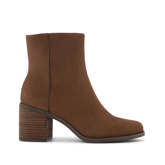 Toms Evelyn Oak Brown Leather Booties - Picture 13 of 13